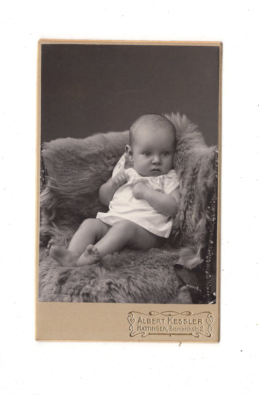 Fotografie Schönes Kinderbild / Baby - Hattingen an der Ruhr 1900er / CDV N1-09