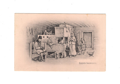 Ansichtskarte / Feldpost / Russische Bauernstube - Zosle Žasliai / Litauen 1918