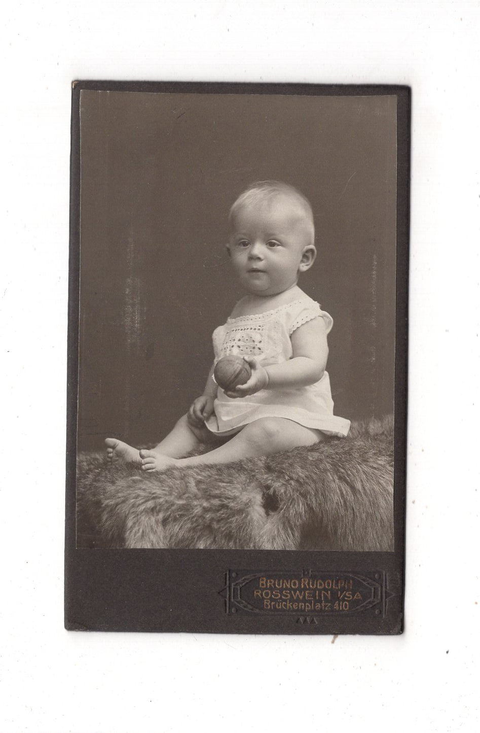 Fotografie Schönes Kinderbild / Baby - Roßwein 1900er / CDV N1-09