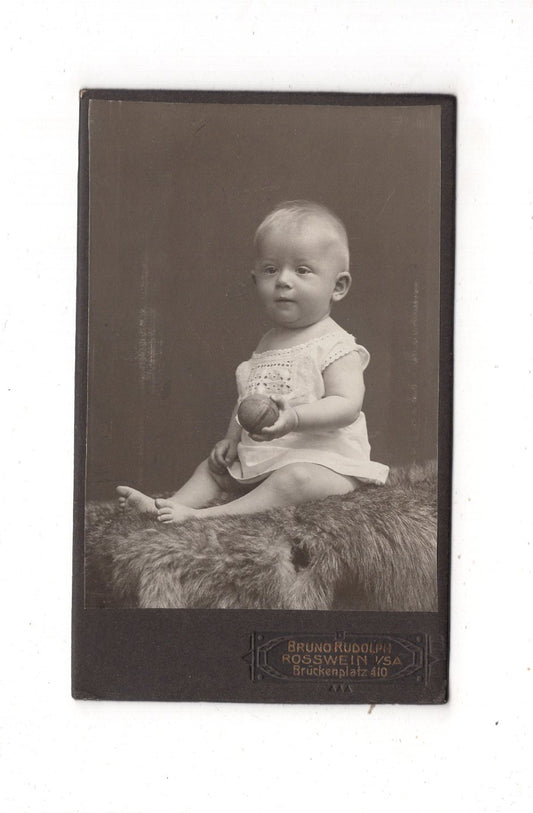 Fotografie Schönes Kinderbild / Baby - Roßwein 1900er / CDV N1-09