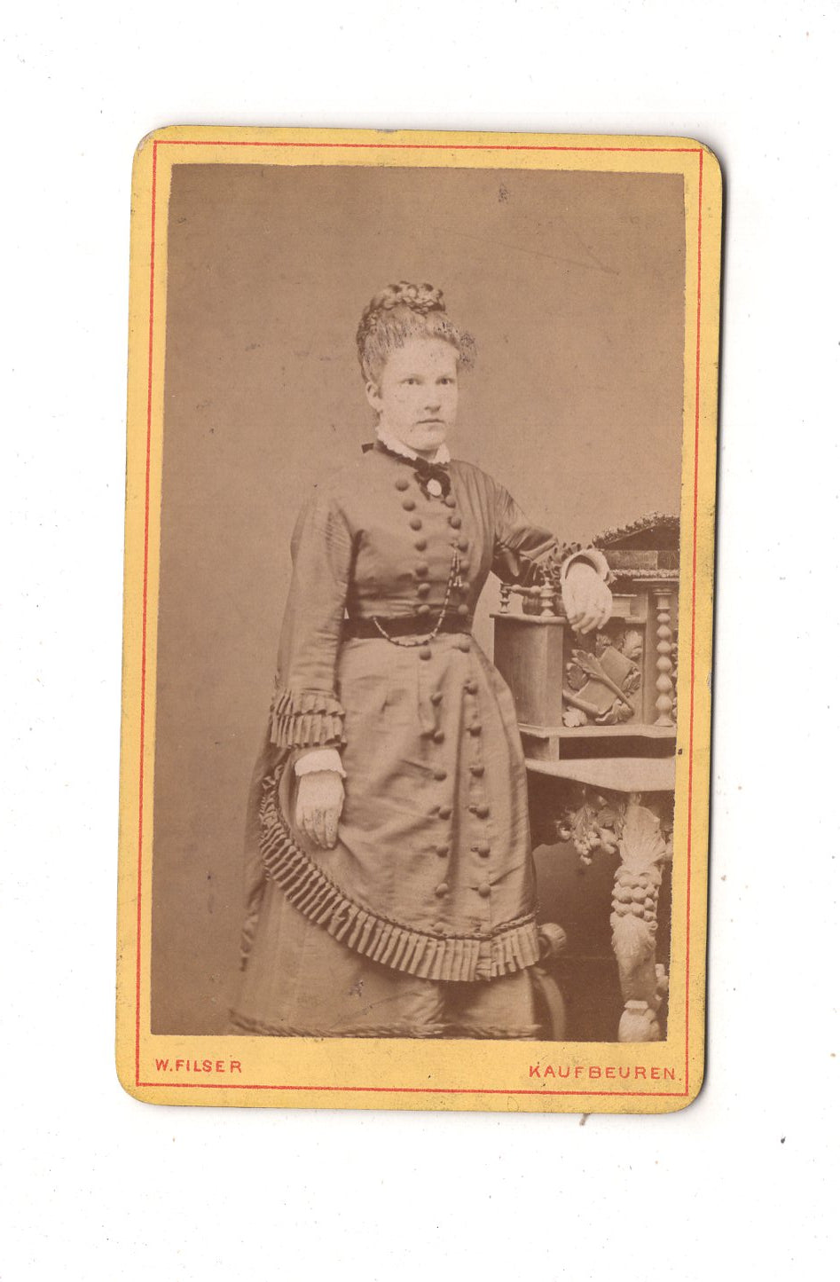 Fotografie Feines junges Mädchen - Kaufbeuren 1870er / CDV L1-25