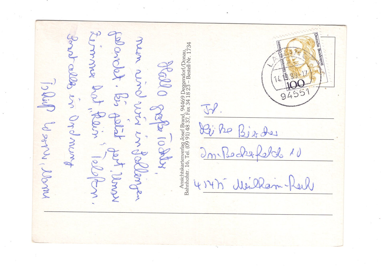 Ansichtskarte Lallinger Winkel / Bayerischer Wald