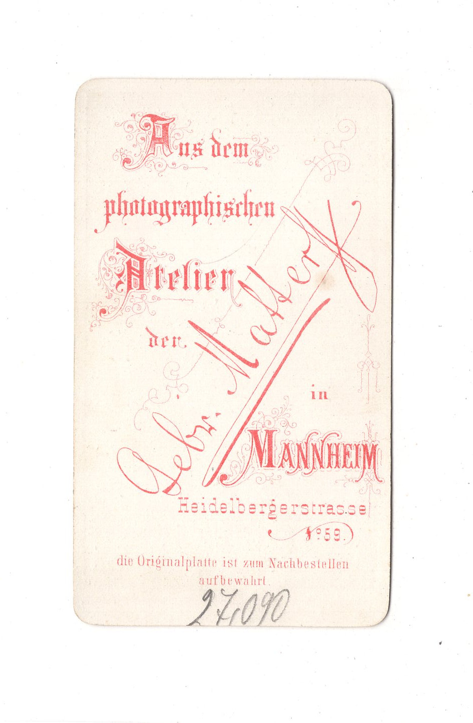 Fotografie Herrenportrait - Mannheim 1870er / CDV C1-22