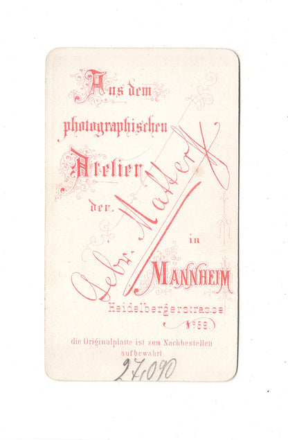 Fotografie Herrenportrait - Mannheim 1870er / CDV C1-22