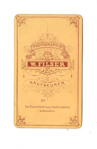 Fotografie Feines junges Mädchen - Kaufbeuren 1870er / CDV L1-25