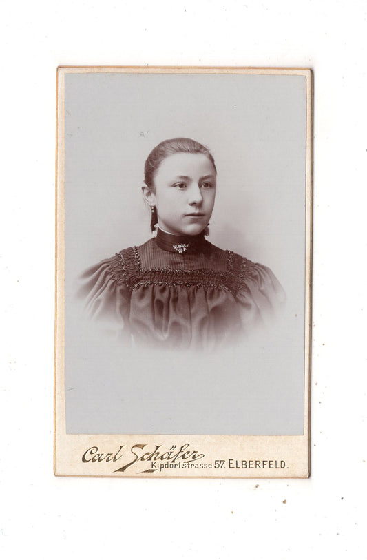Fotografie Feines junges Mädchen - Elberfeld 1890er / CDV N1-14