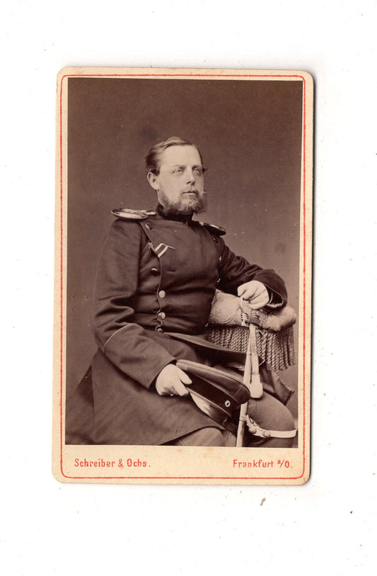 Fotografie Soldat / Ulan mit Epauletten - Frankfurt Oder um 1870