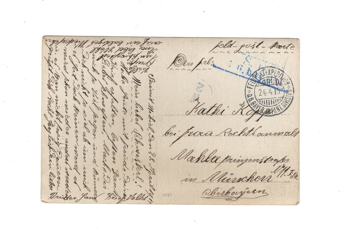 Ansichtskarte / Feldpost / Gruppenbild Soldaten - 1915