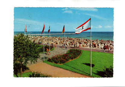 Ansichtskarte Ostseeheilbad Grömitz / Strandpartie mit Seebrücke