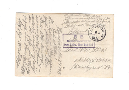 Ansichtskarte / Feldpost / Soldaten / Minenwerfer Komp. / Jäger Batl. 9 - 1917