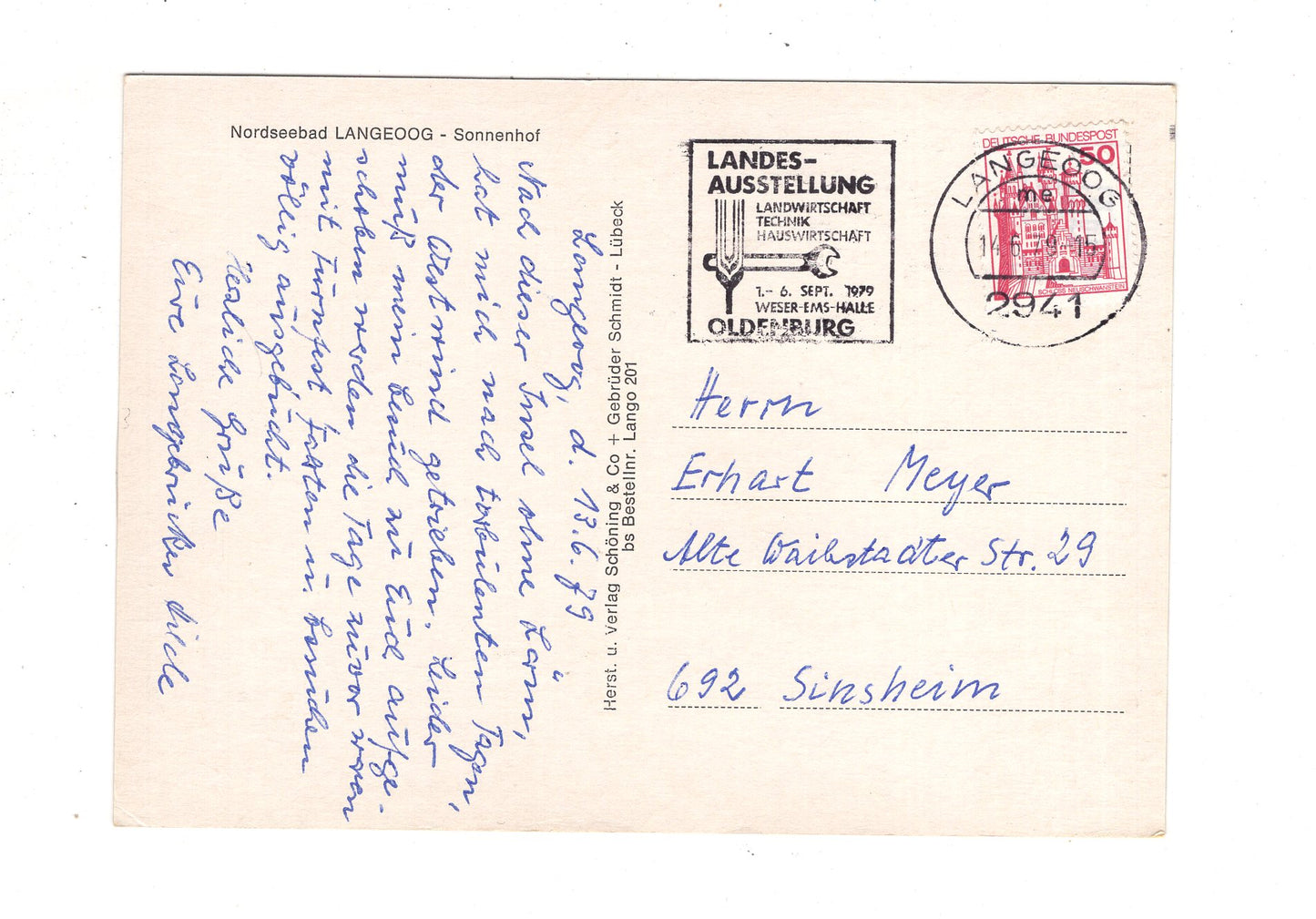 Ansichtskarte Nordseebad Langeoog / Sonnenhof / J1-66