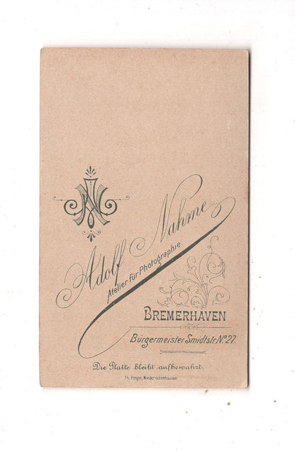 Fotografie Damenportrait - Bremerhaven 1890er / CDV N1-14