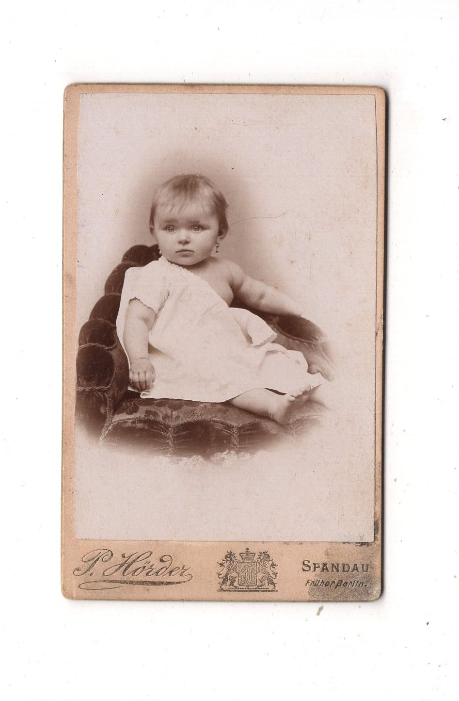 Fotografie Niedliches kleines Mädchen - Spandau 1890er / CDV M1-27