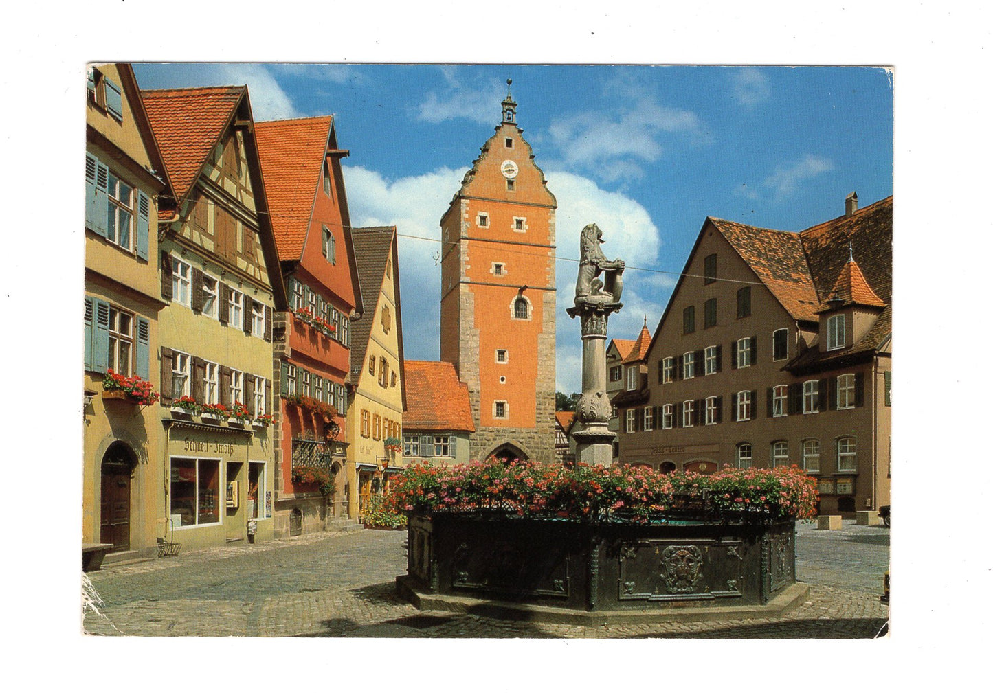 Ansichtskarte Dinkelsbühl / Löwenbrunnen