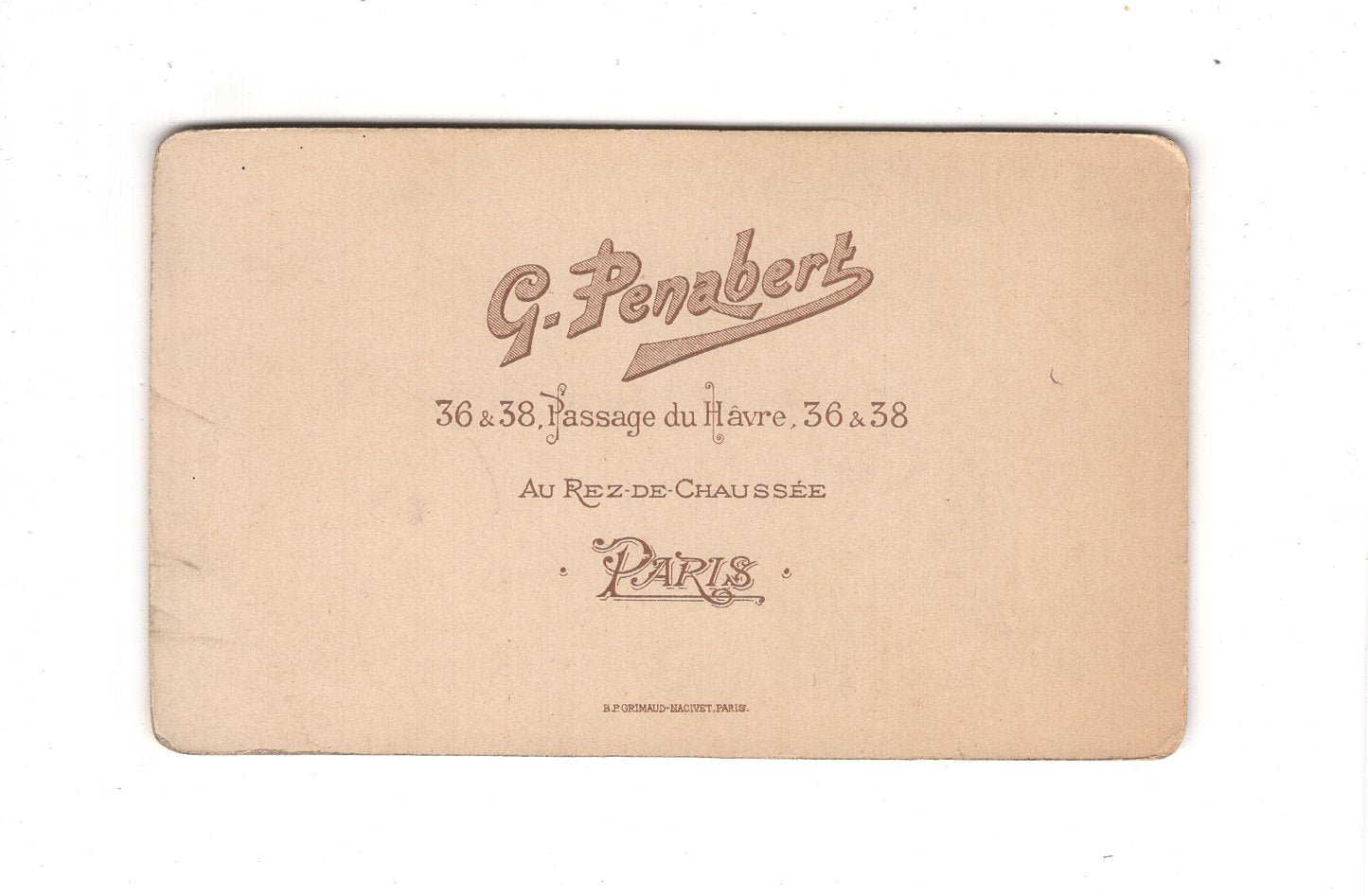 Fotografie Herrenportrait mit Widmung - Paris 1900 / CDV C1-22