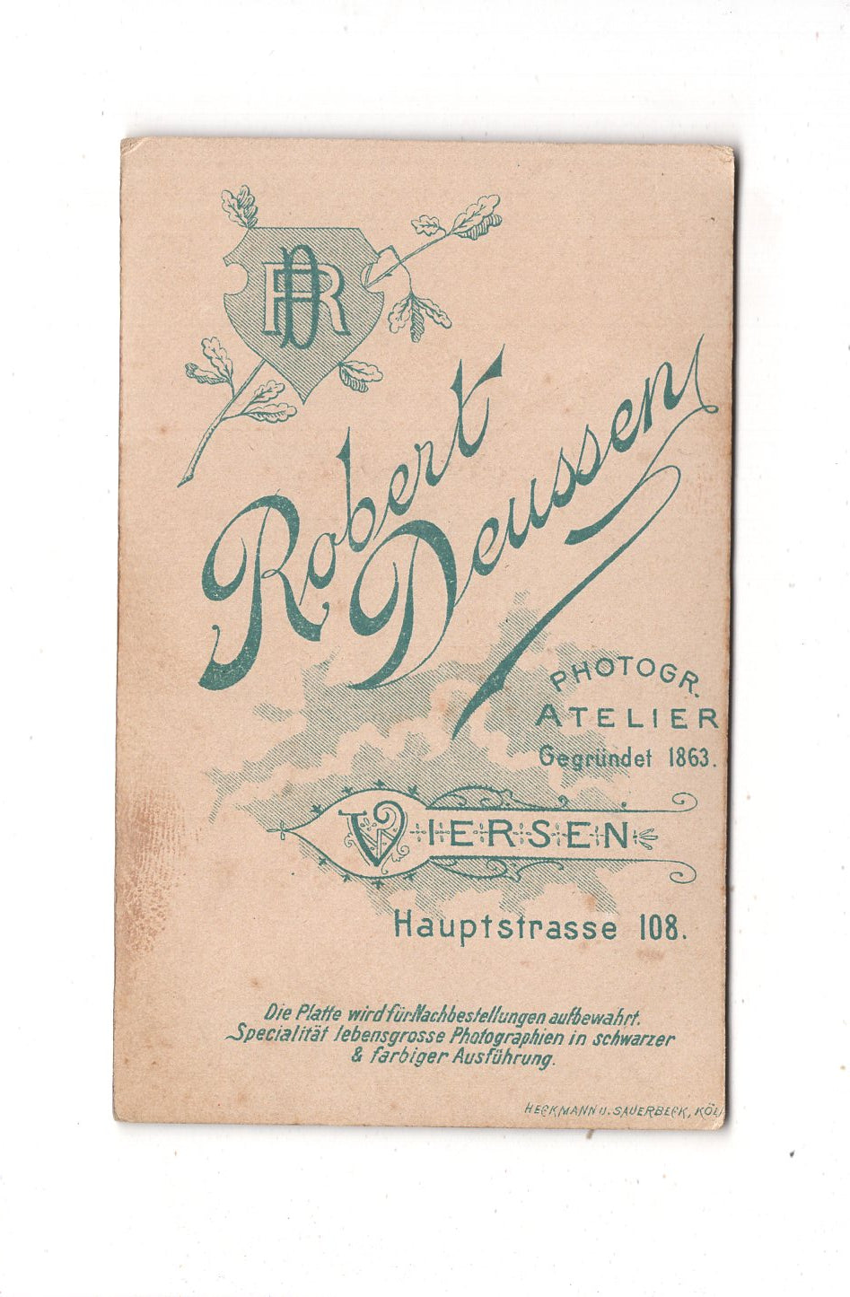 Fotografie Feine Dame - Viersen 1890er / CDV L1-25