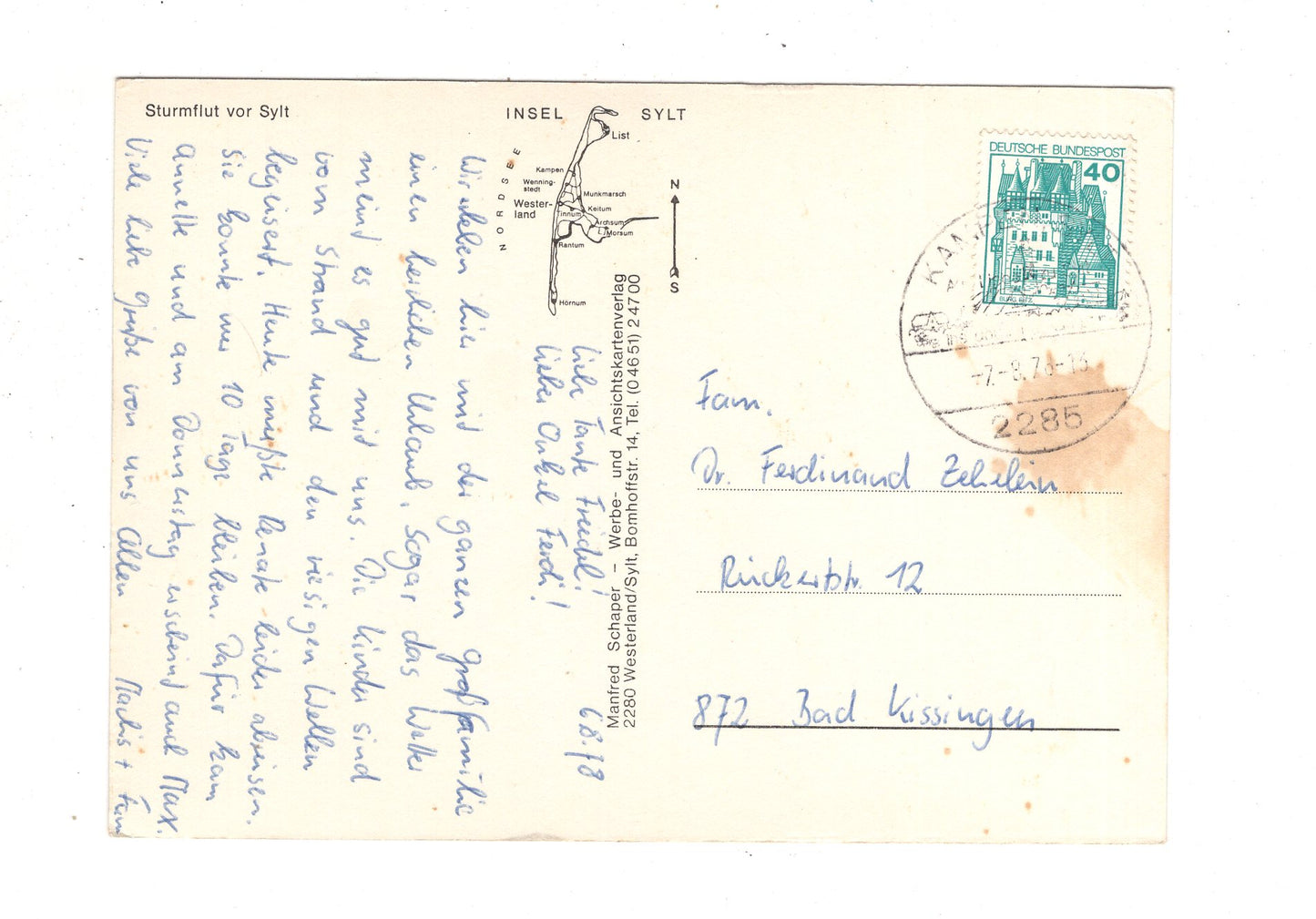 Ansichtskarte Insel Sylt / Sturmflut vor Sylt / J1-66