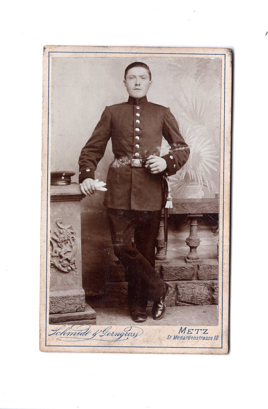 Fotografie Soldat / Soldatenportrait - Metz 1890er