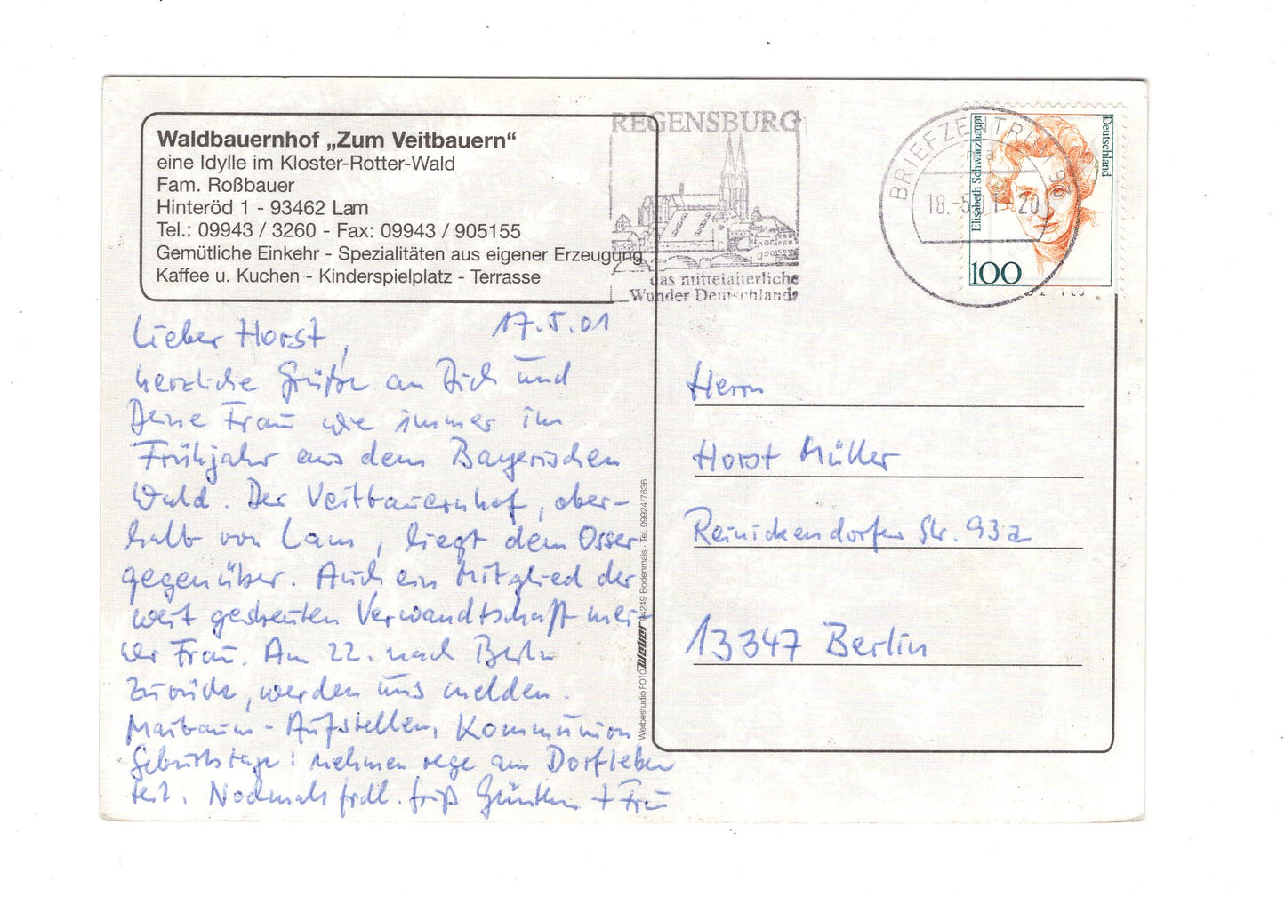 Ansichtskarte Zum Veitbauernhof / Lam / Bayerischer Wald