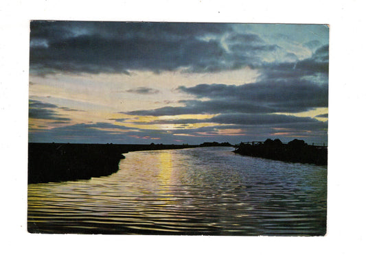 Ansichtskarte Sonnenuntergang auf der Hallig / K1-58