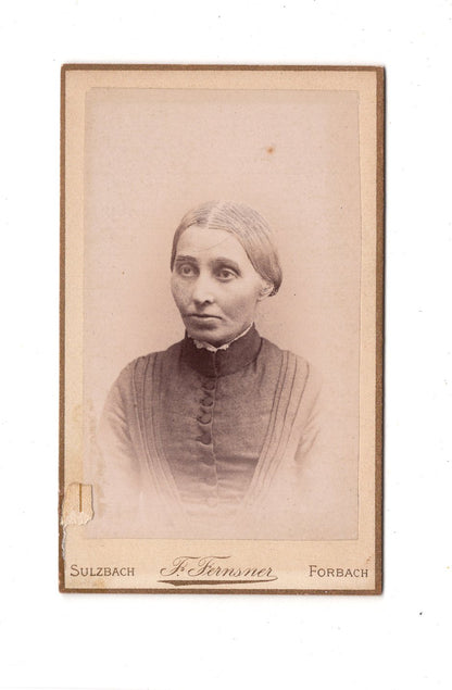 Fotografie Damenportrait - Sulzbach / Forbach 1880er / CDV C1-04