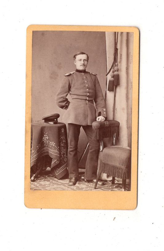 Fotografie Soldat - Landsberg an der Weichsel / Górowo Iławeckie um 1870 / CDV M1-07