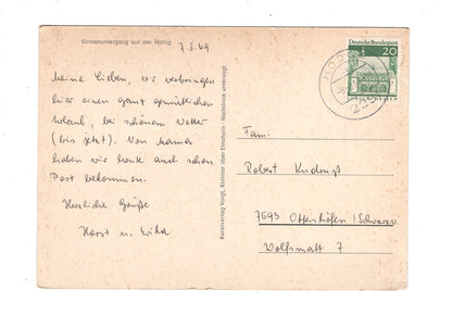 Ansichtskarte Sonnenuntergang auf der Hallig / K1-58