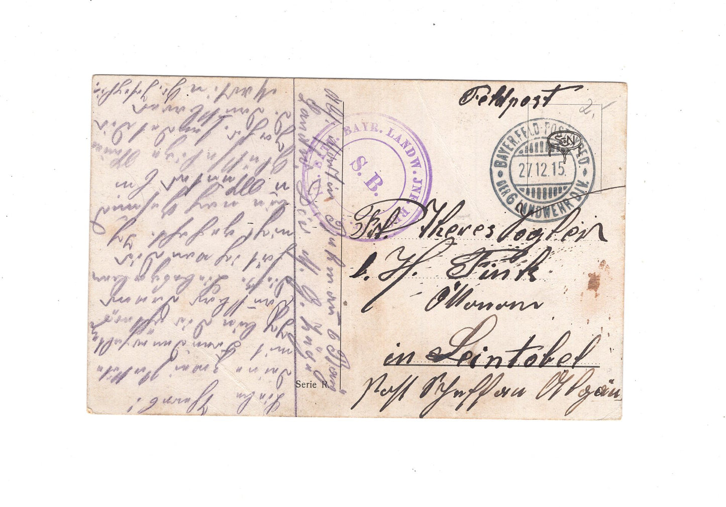 Ansichtskarte / Feldpost Neujahrsgruß - 1915