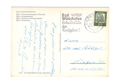 Ansichtskarte Bad Wörishofen / Allgäu / Kneipp-Denkmal +++