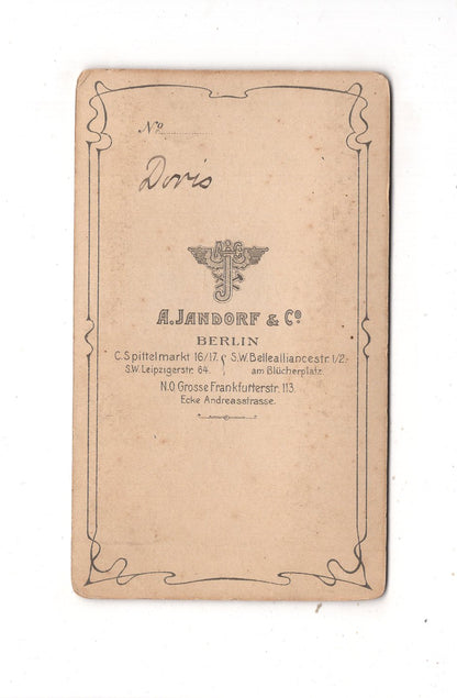 Fotografie Niedliches kleines Mädchen - Berlin 1894 / CDV M1-27