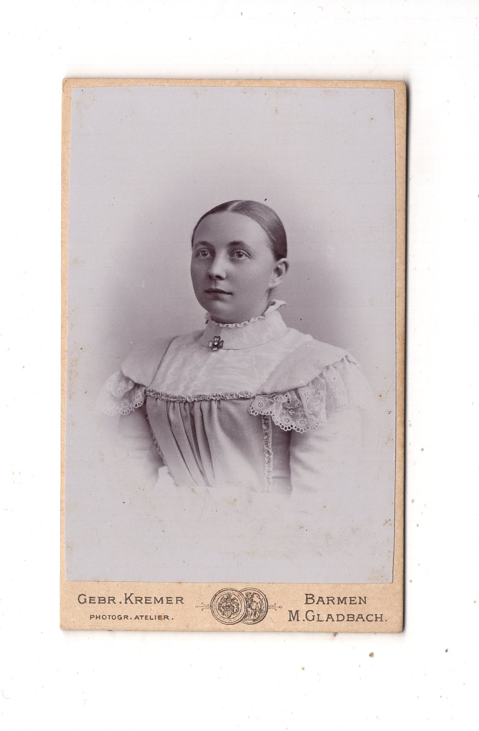 Fotografie Damenportrait - Barmen / Mönchengladbach 1890er / CDV N1-14