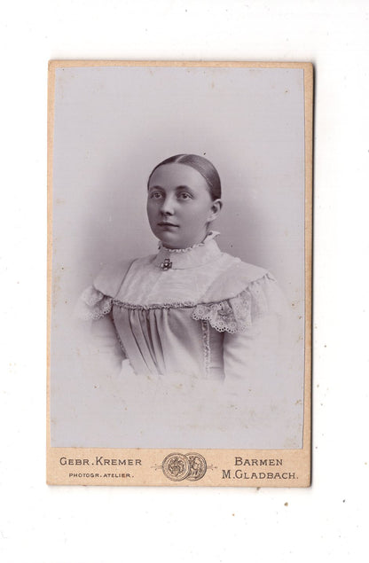 Fotografie Damenportrait - Barmen / Mönchengladbach 1890er / CDV N1-14