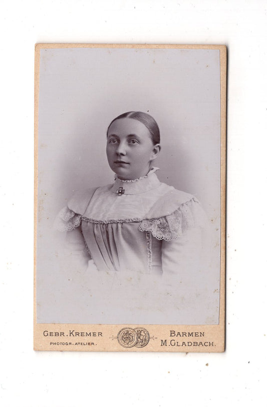 Fotografie Damenportrait - Barmen / Mönchengladbach 1890er / CDV N1-14