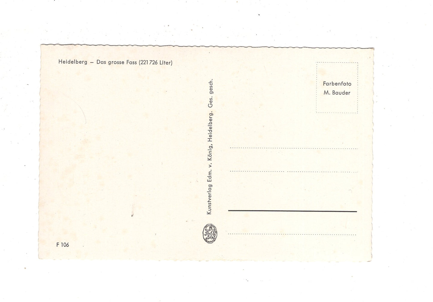 Ansichtskarte Heidelberg / Das große Fass / I1-68