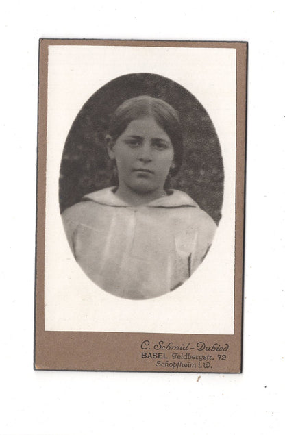 Fotografie Niedliches kleines Mädchen - Basel 1910er / CDV M1-27