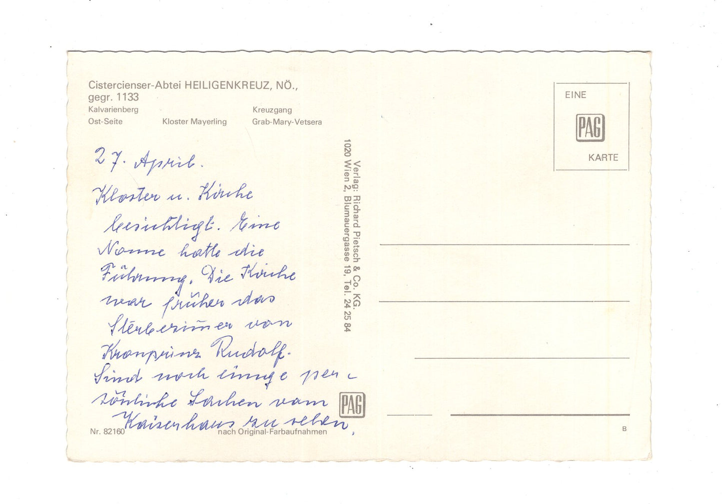 Ansichtskarte Zisterzienser-Abtei Heiligenkreuz / Niederösterreich / Österreich