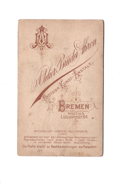 Fotografie Niedliches kleines Kind - Bremen 1890er