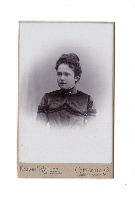 Fotografie Damenportrait mit Widmung - Chemnitz 1900