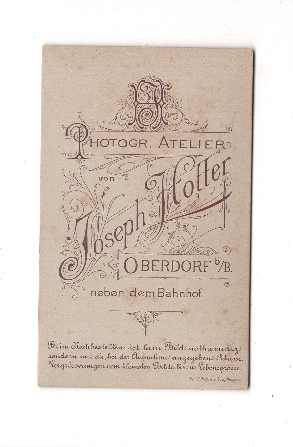 Fotografie Feiner Herr - Oberdorf 1890er