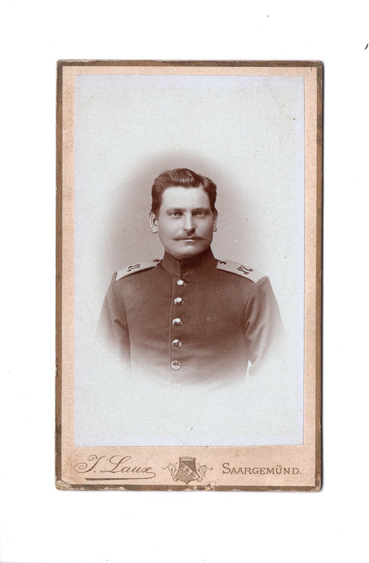 Fotografie Soldat / Soldatenportrait Regiment 17 - Saargemünd 1890er
