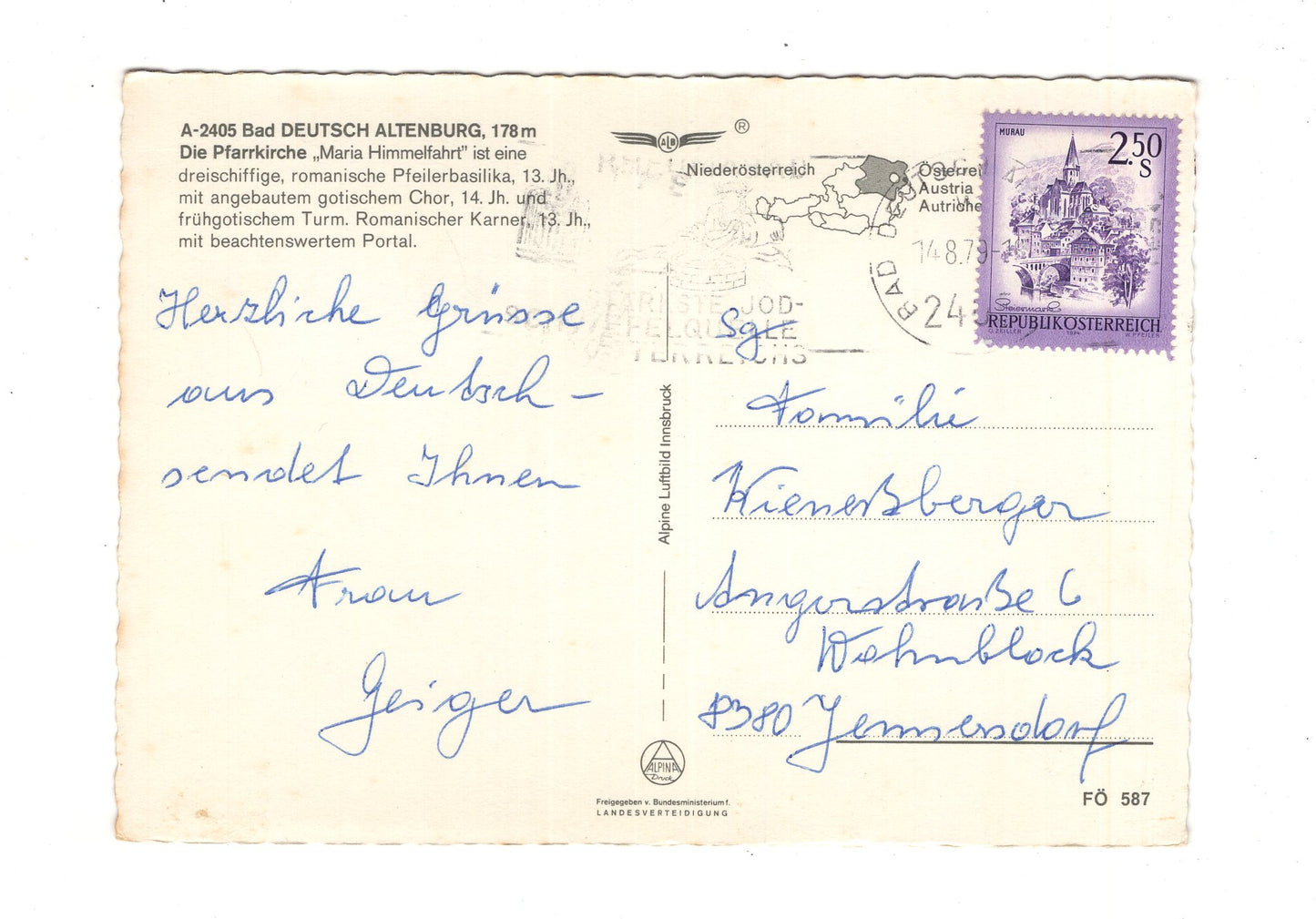 Ansichtskarte Bad Deutsch Altenburg / Pfarrkirche / Niederösterreich / Österreich