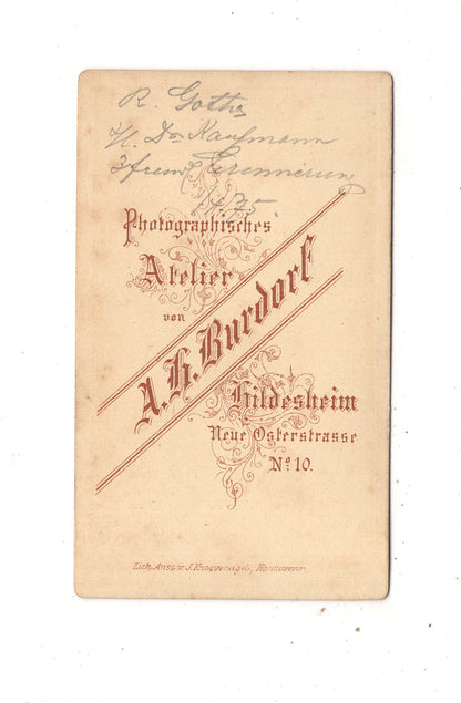 Fotografie Studentika Burschenschaft mit Widmung - Hildesheim 1875