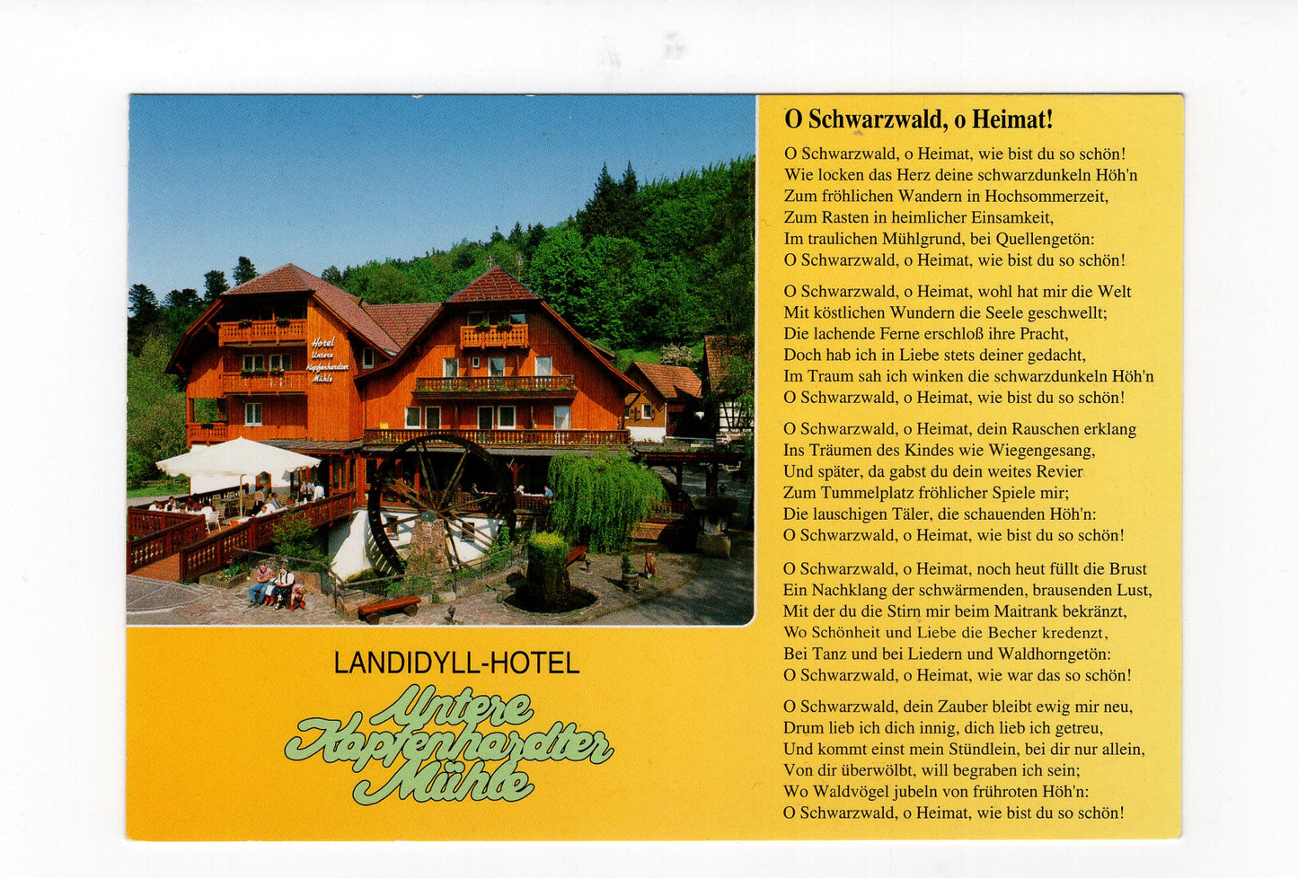 Ansichtskarte Unterreichenbach / Schwarzwald / Hotel Untere Kapfenhardter Mühle