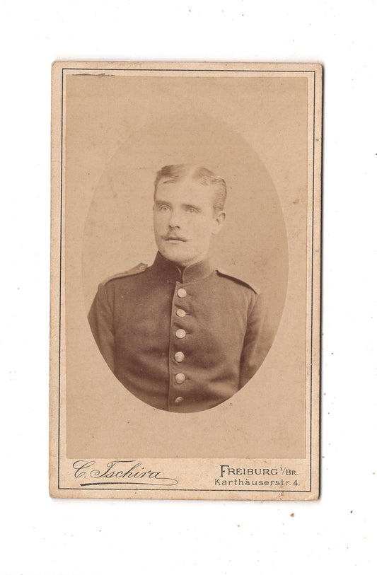 Fotografie Soldat - Freiburg / Lörrach / Badenweiler 1880er