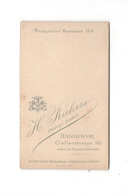 Fotografie Niedliches kleines Mädchen - Hannover 1890er / CDV M1-27