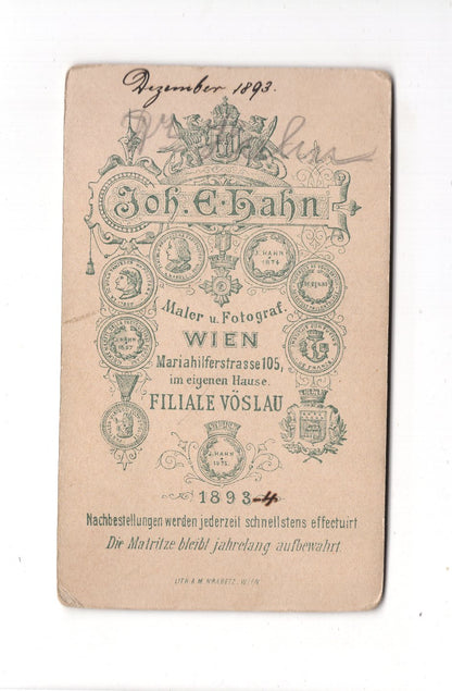 Fotografie Herrenportrait - Wien / Vöslau 1893 / CDV C1-22