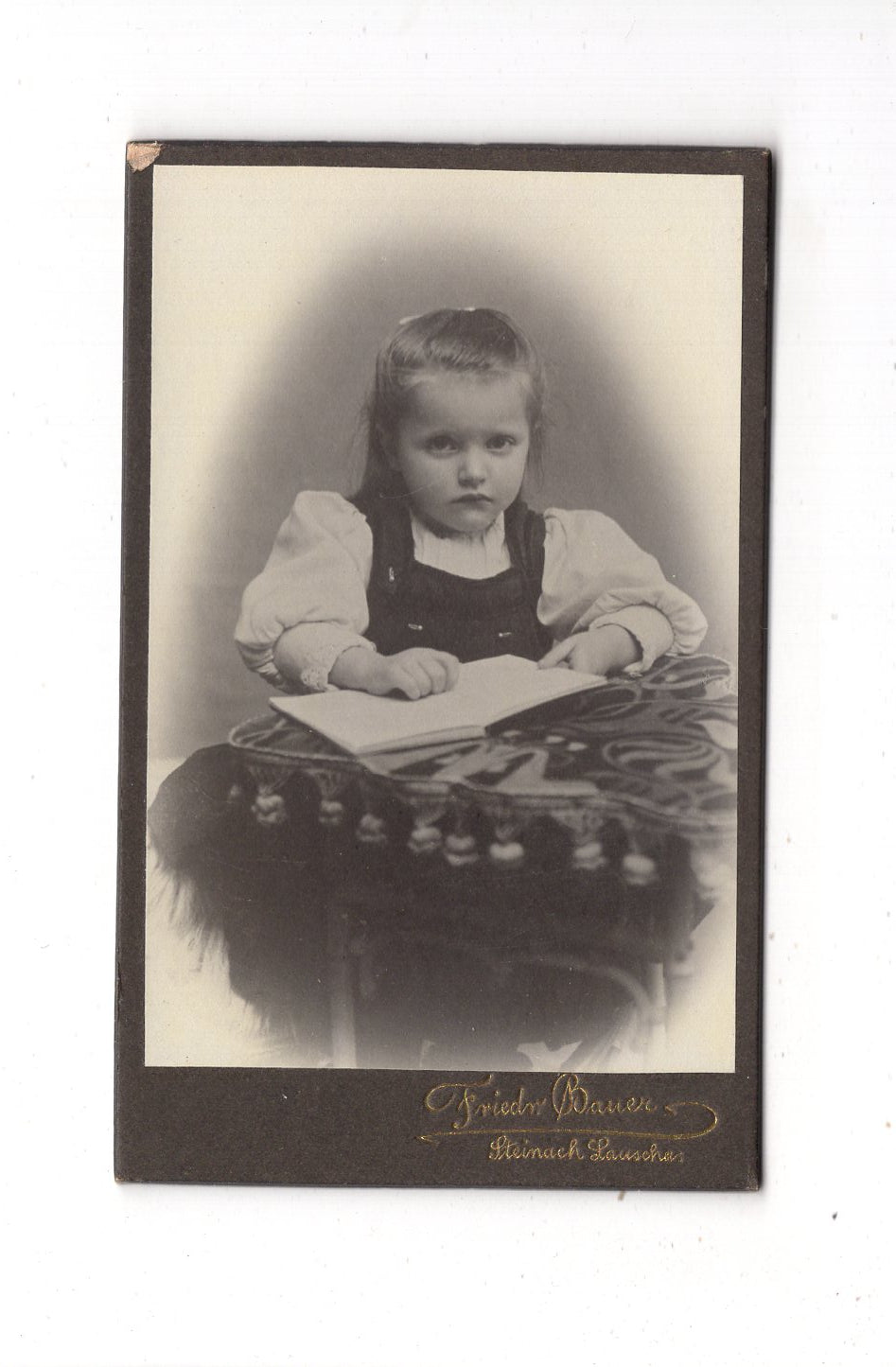 Fotografie Niedliches kleines Mädchen - Steinach Lauscha um 1910 / CDV M1-27