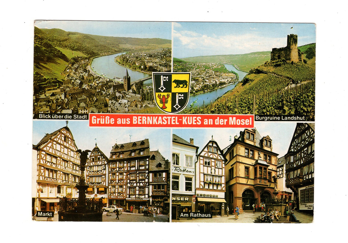 Ansichtskarte Bernkastel-Kues an der Mosel / Am Rathaus +++