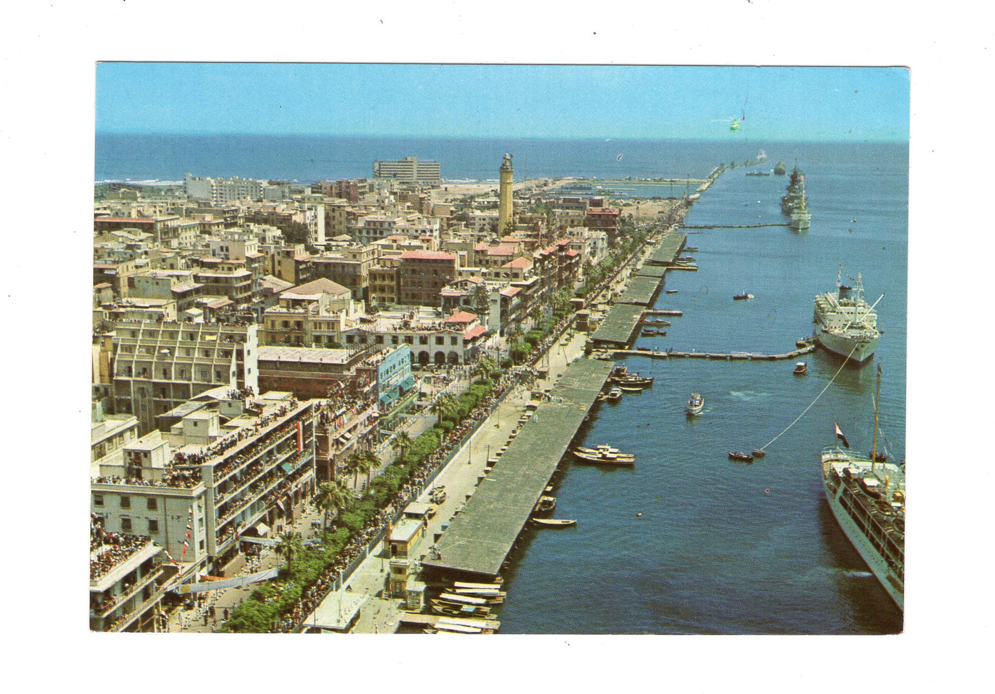 Ansichtskarte Port Said / Panorama mit Hafen / Ägypten