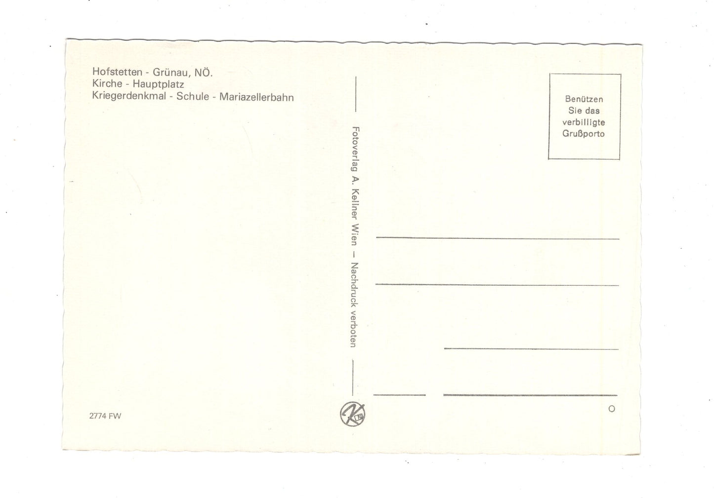 Ansichtskarte Hofstetten-Grünau / Niederösterreich / Österreich
